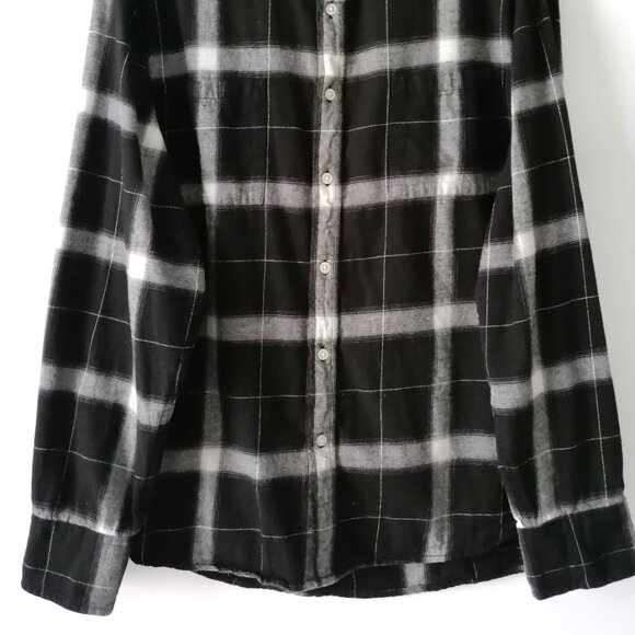 Arizona Jeans Co Womens Black Long Sleeve Check Collared Button Up Shirt Size XL - Picture 3 of 8